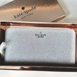 Kate Spade Metallic Silver Wallet New in Box